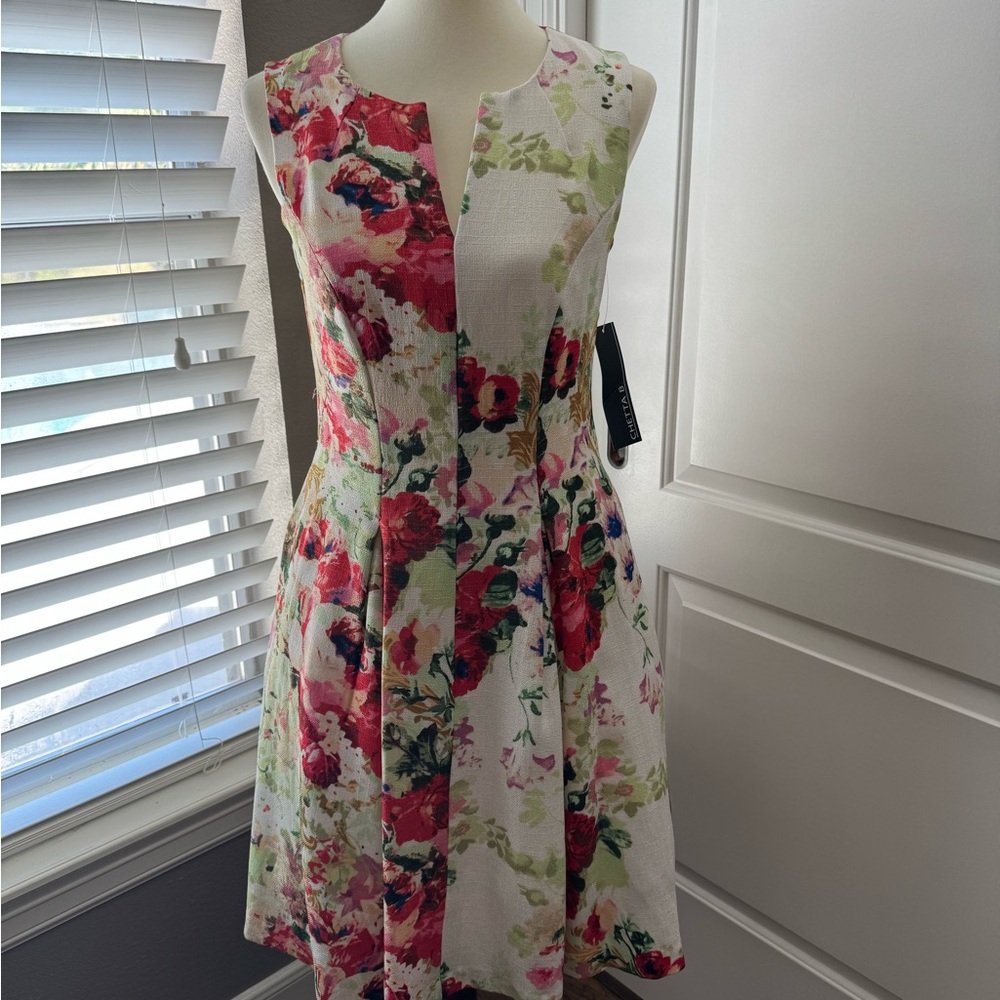 Chetta B Multicolor Floral Knee Length Dress